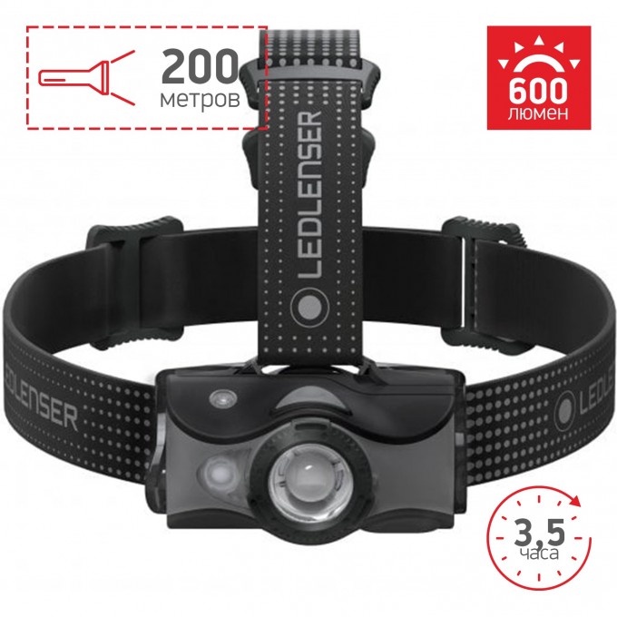 Аккумуляторный налобный фонарь LED LENSER MH7 черно-серый 501599 Аккумуляторный налобный фонарь LED LENSER MH7 черно-серый 501599