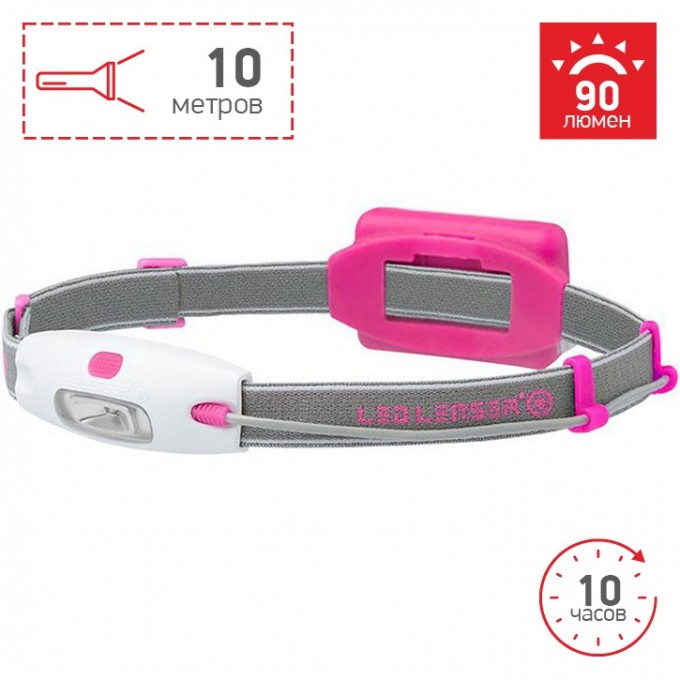 Налобный фонарь LED LENSER NEO Розовый 6112 Налобный фонарь LED LENSER NEO Розовый 6112