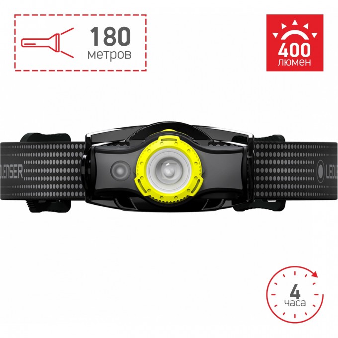 Аккумуляторный налобный фонарь LED LENSER MH5 черно-желтый 502144 Аккумуляторный налобный фонарь LED LENSER MH5 черно-желтый 502144