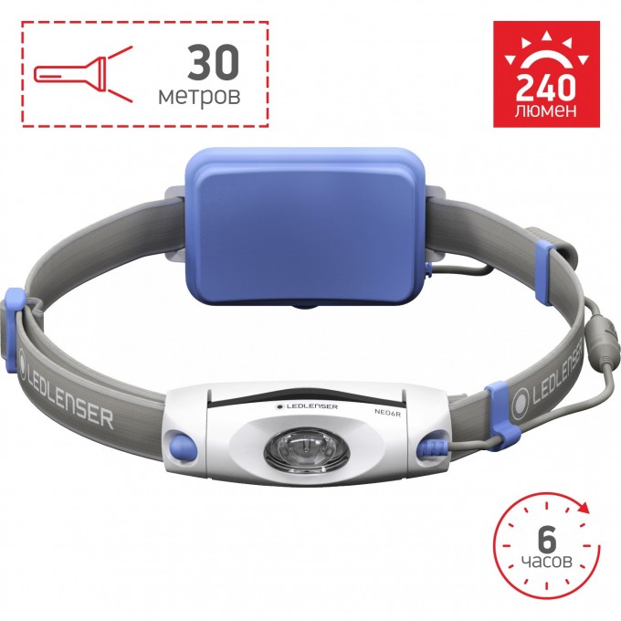 Аккумуляторный налобный фонарь LED LENSER NEO 6R синий 500918 Аккумуляторный налобный фонарь LED LENSER NEO 6R синий 500918