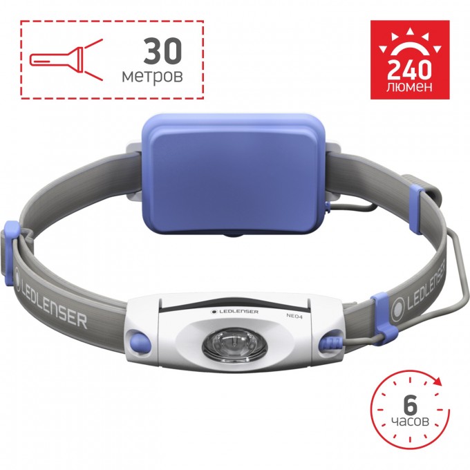 Cветодиодный налобный фонарь LED LENSER NEO 4 синий 500914 Cветодиодный налобный фонарь LED LENSER NEO 4 синий 500914