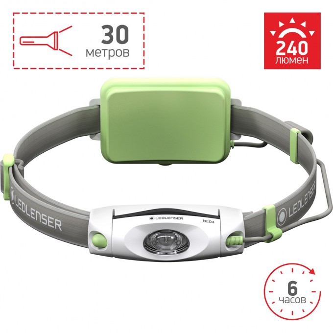 Cветодиодный налобный фонарь LED LENSER NEO 4 зеленый 500915 Cветодиодный налобный фонарь LED LENSER NEO 4 зеленый 500915