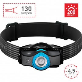 Налобный фонарь LED LENSER MH3 черно-голубой
